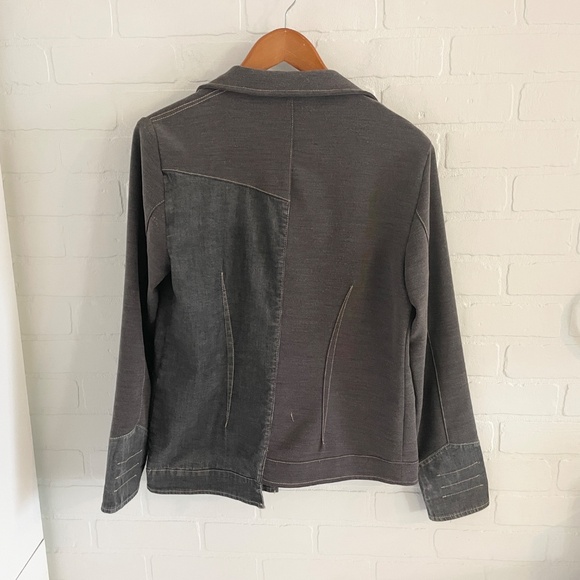 Elisa Cavaletti Y2K Women’s Jersey Knit Blazer Cotton Stretch asymmetrical Sz M - Picture 14 of 15